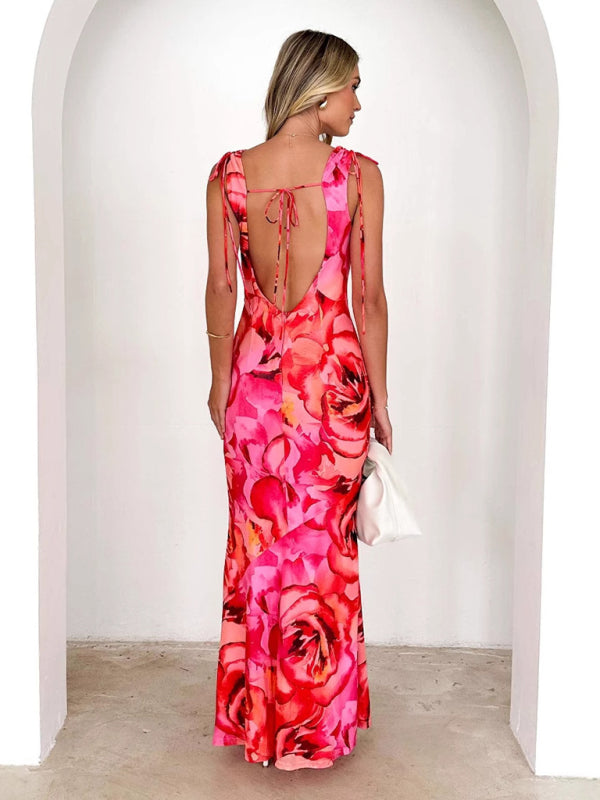 Elegant Dresses - Elegant Cocktail Party Floral Maxi Dress