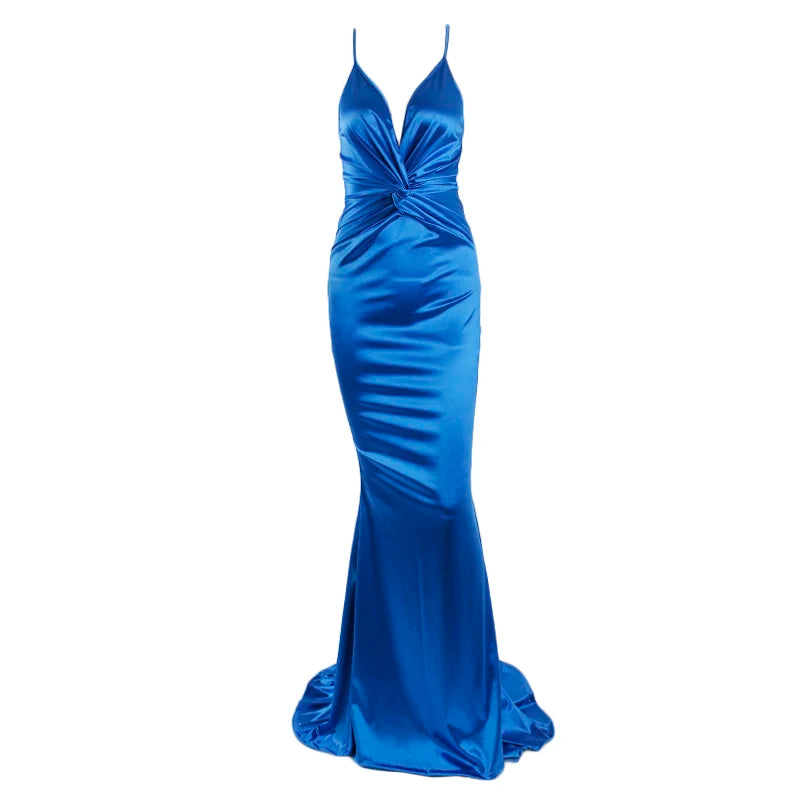 Elegant Dresses- Prom Vibrant Blue Sweep Train Gown - Mermaid Dress for Gala Nights- - Pekosa Women Fashion