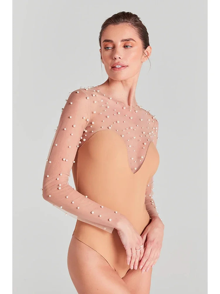 Elegant Jumpsuits - Pearls Bodysuit & Formal Jumpsuit for Women
