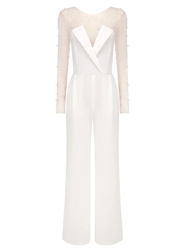 Elegant Jumpsuits - Pearls Bodysuit & Formal Jumpsuit for Women