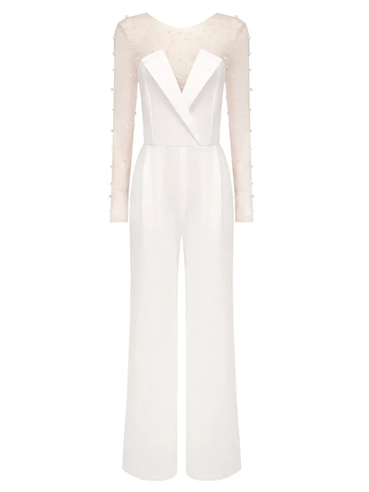 Elegant Jumpsuits - Pearls Bodysuit & Formal Jumpsuit for Women