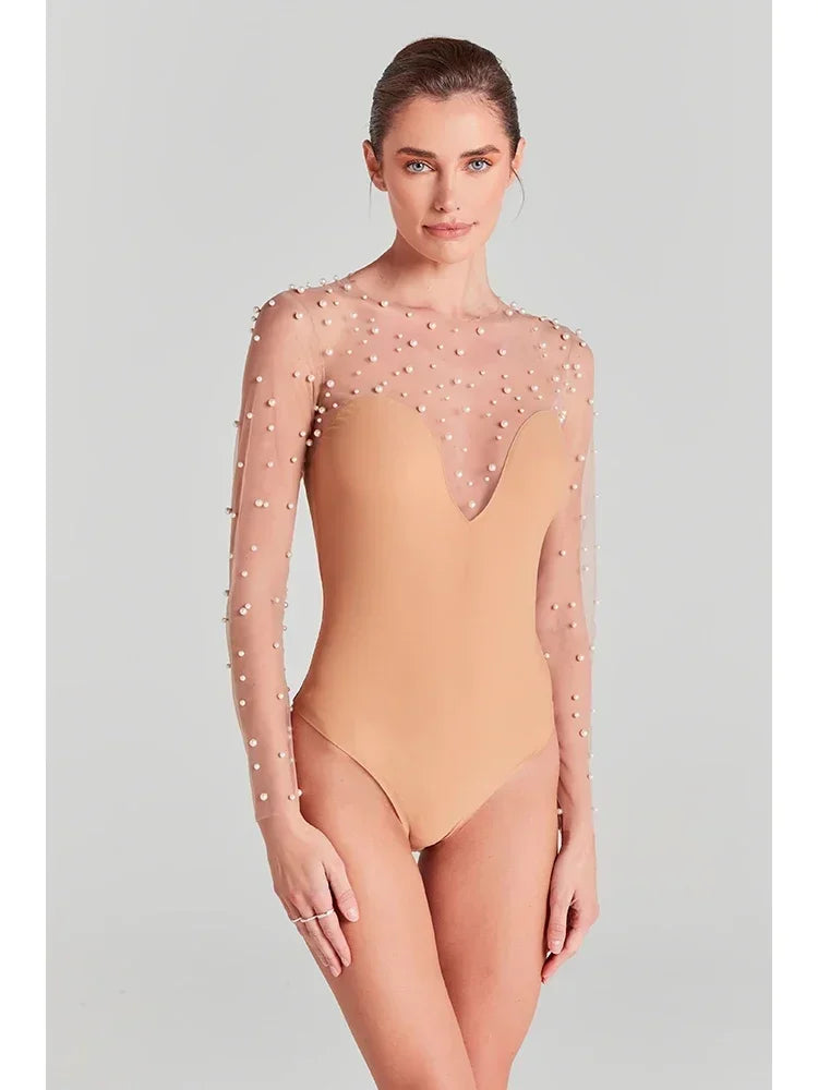 Elegant Jumpsuits - Pearls Bodysuit & Formal Jumpsuit for Women