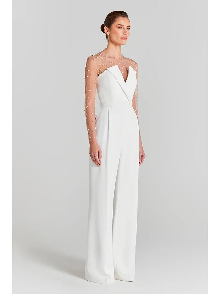 Elegant Jumpsuits - Pearls Bodysuit & Formal Jumpsuit for Women