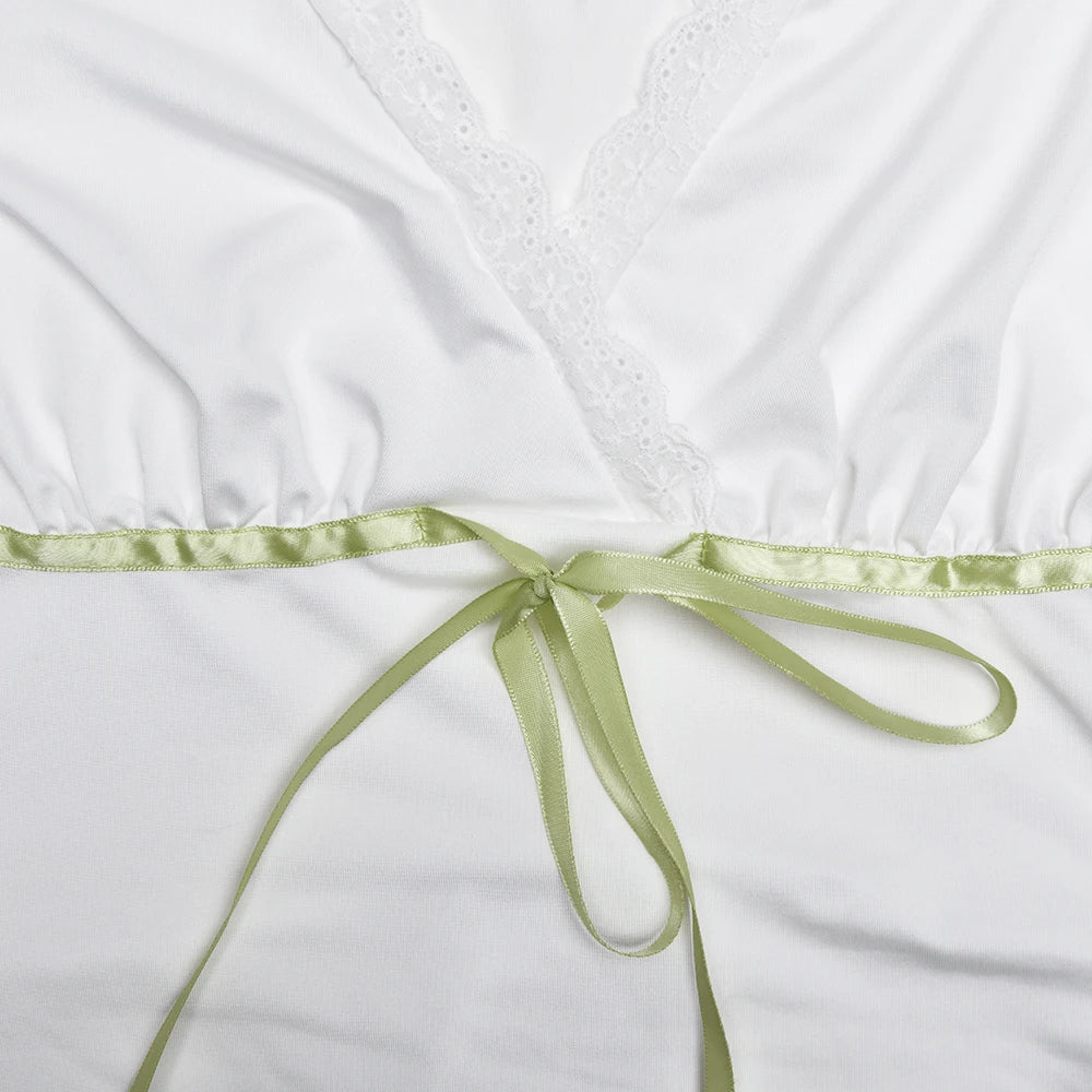 Fall Tops - Lace Ribbon Flare Sleeve Top