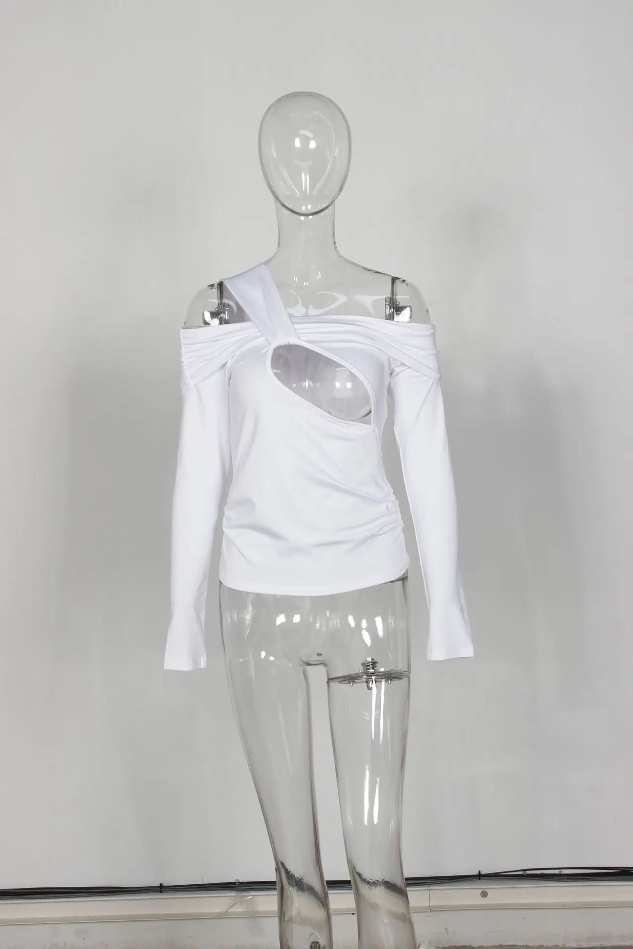 Fall Tops - Casual Cutout Off-Shoulder Top