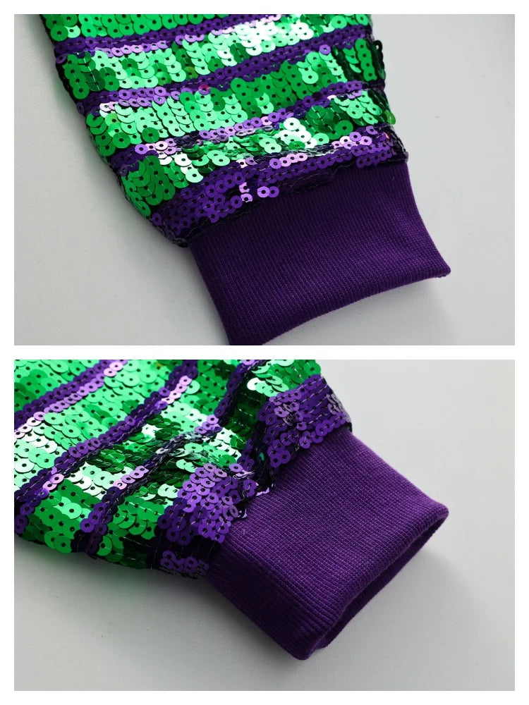 Festive Jackets - Women’s Mardi Gras Aviator Jacket