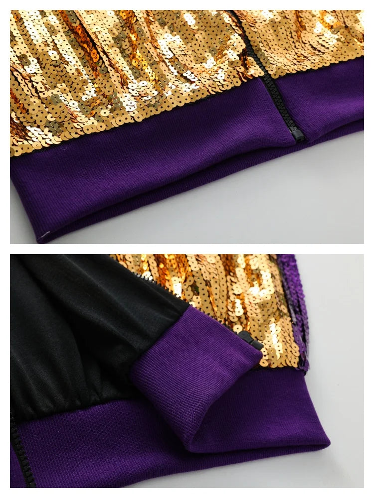 Festive Jackets - Women’s Mardi Gras Aviator Jacket