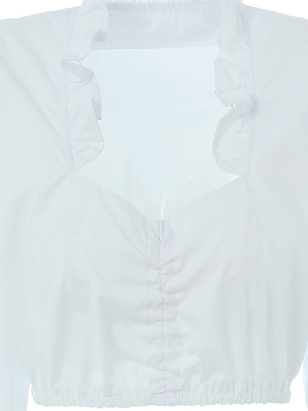 Festive Tops - Vintage-Inspired Ruffled Blouse