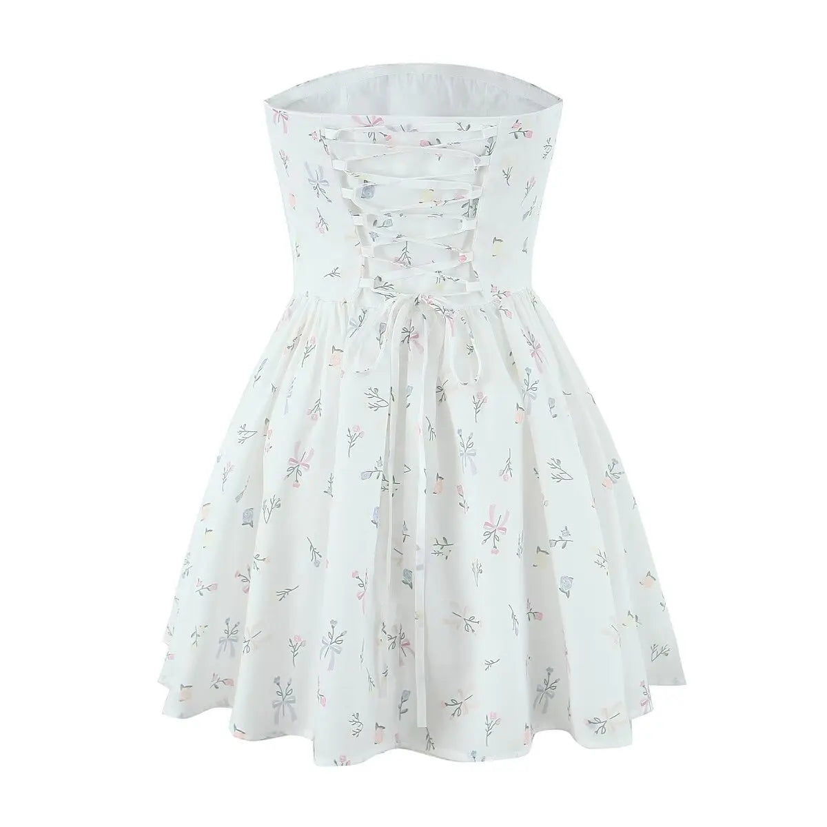 Fit and Flare Dresses - Floral Strapless Summer Dress | Fit & Flare Style