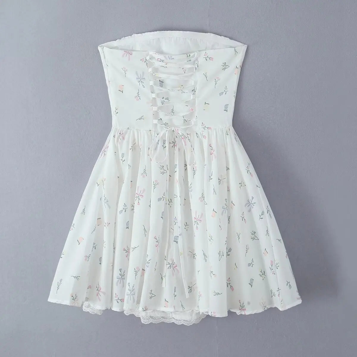 Fit and Flare Dresses - Floral Strapless Summer Dress | Fit & Flare Style