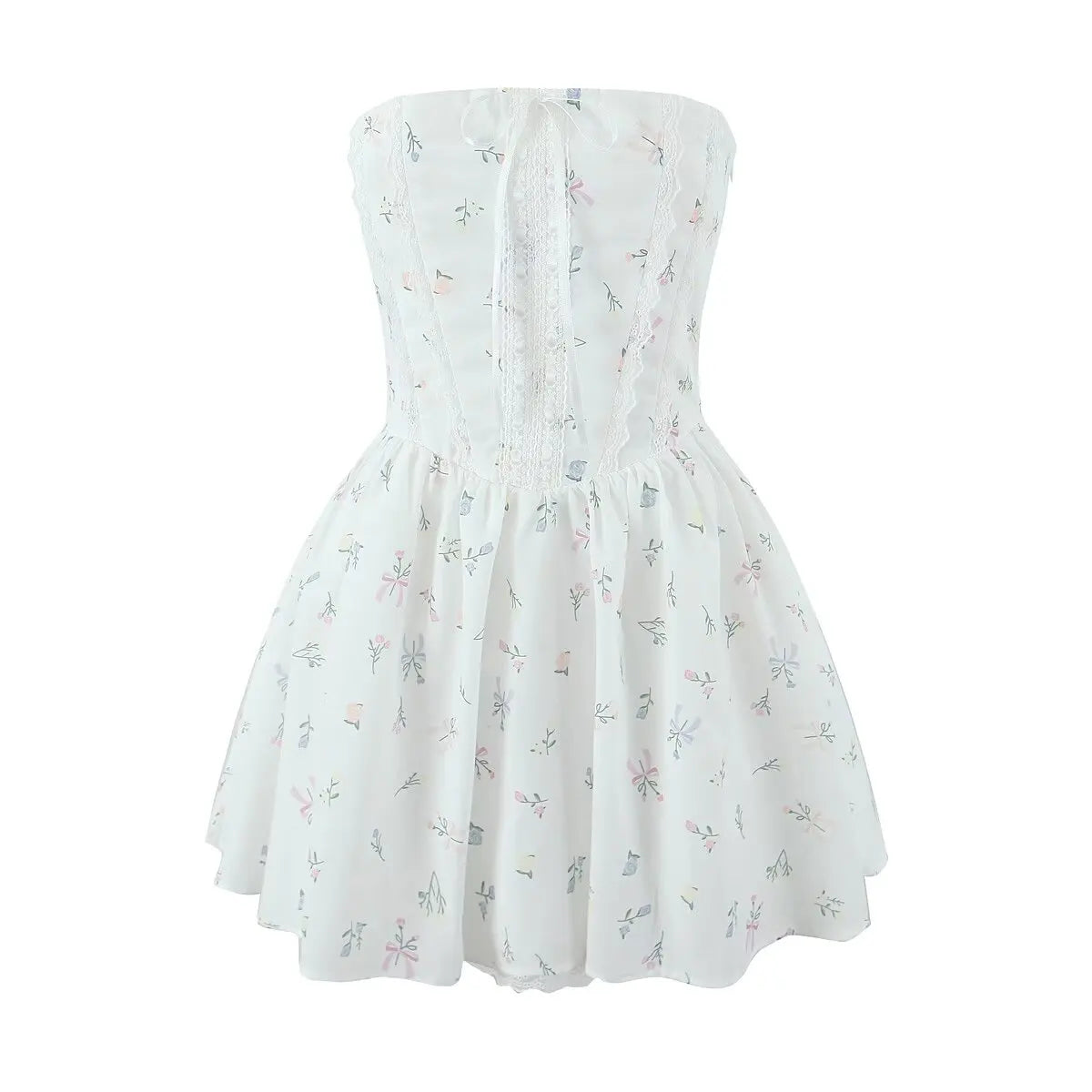 Fit and Flare Dresses - Floral Strapless Summer Dress | Fit & Flare Style