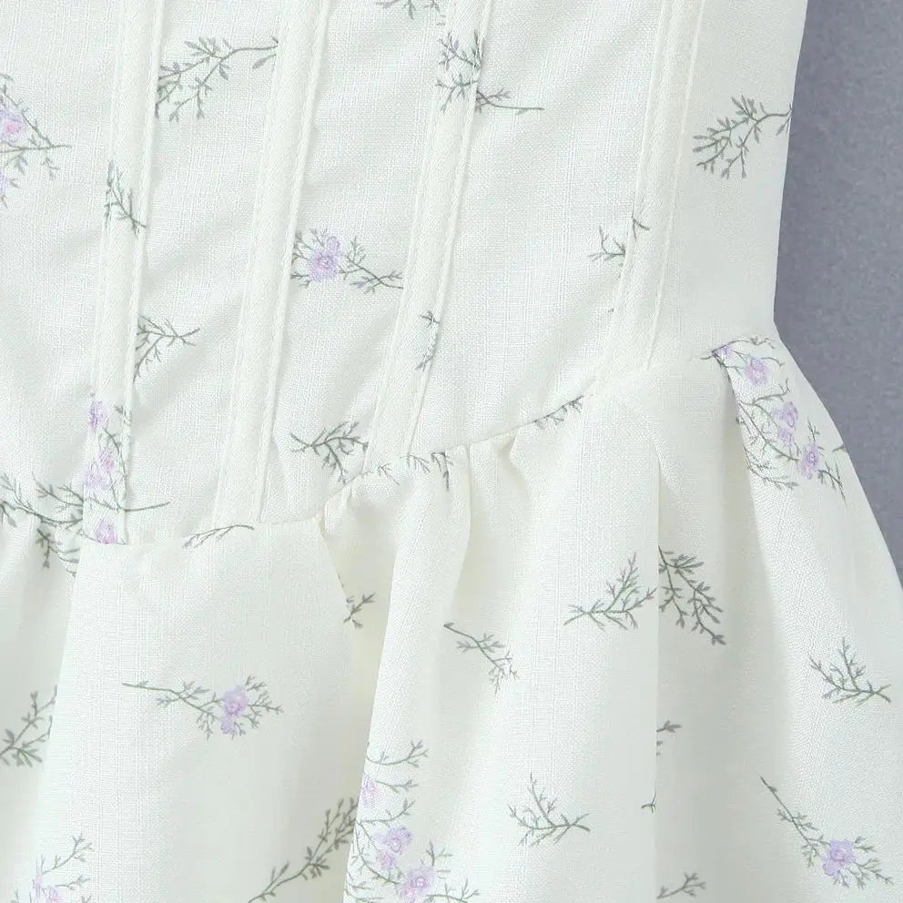 Fit and Flare Dresses - V-Neck Lace-Up Corset Dress for Summer Cocktails