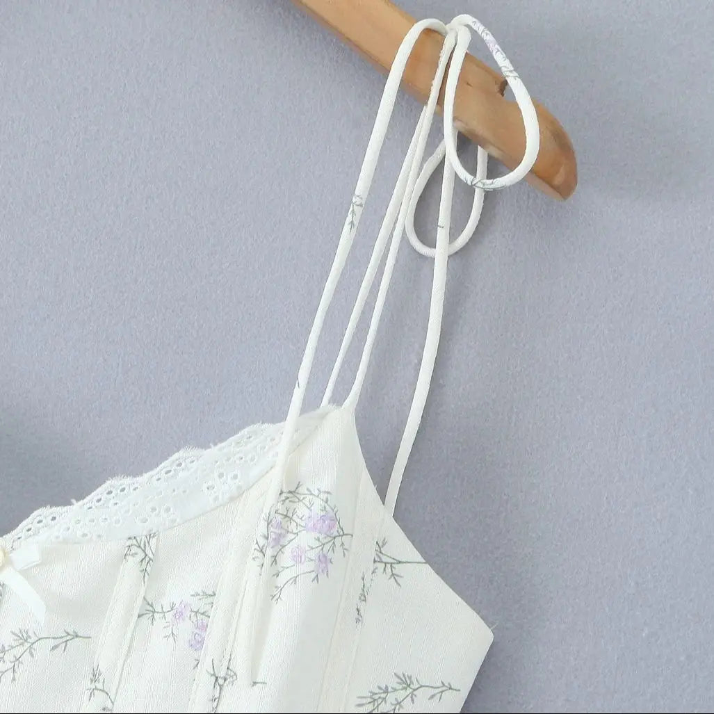 Fit and Flare Dresses - V-Neck Lace-Up Corset Dress for Summer Cocktails