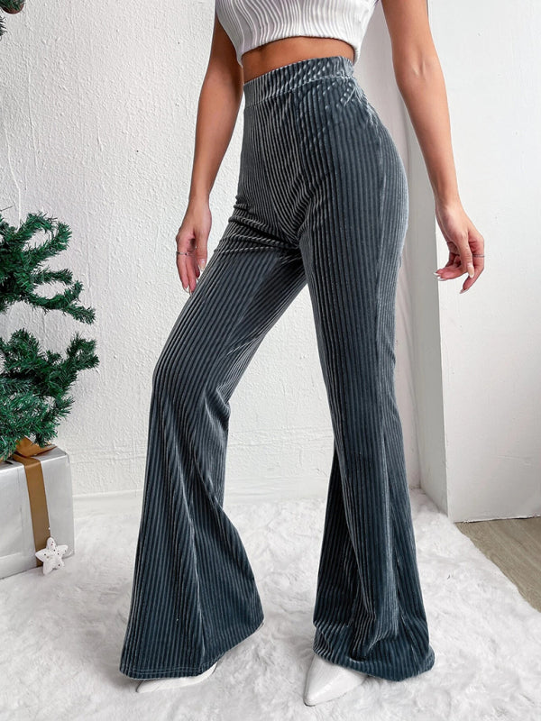 Flared Pants - Corduroy Flared Pants for Women
