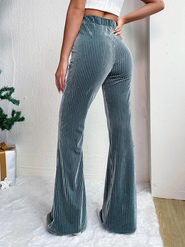 Flared Pants - Corduroy Flared Pants for Women