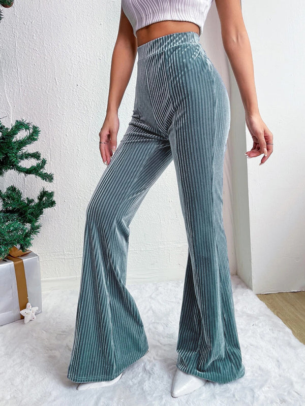 Flared Pants - Corduroy Flared Pants for Women