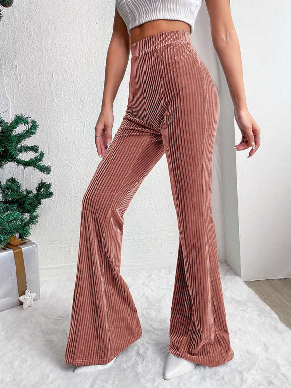 Flared Pants - Corduroy Flared Pants for Women