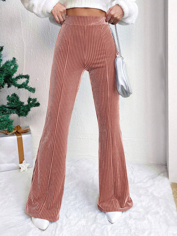 Flared Pants - Corduroy Flared Pants for Women