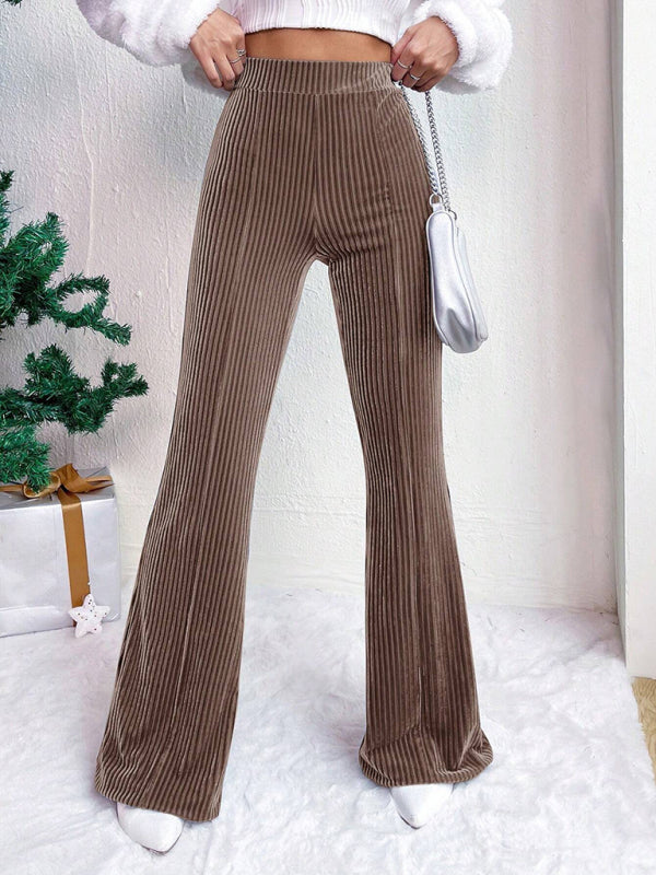 Flared Pants - Corduroy Flared Pants for Women