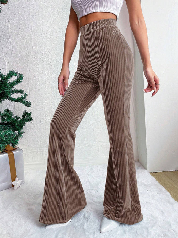 Flared Pants - Corduroy Flared Pants for Women