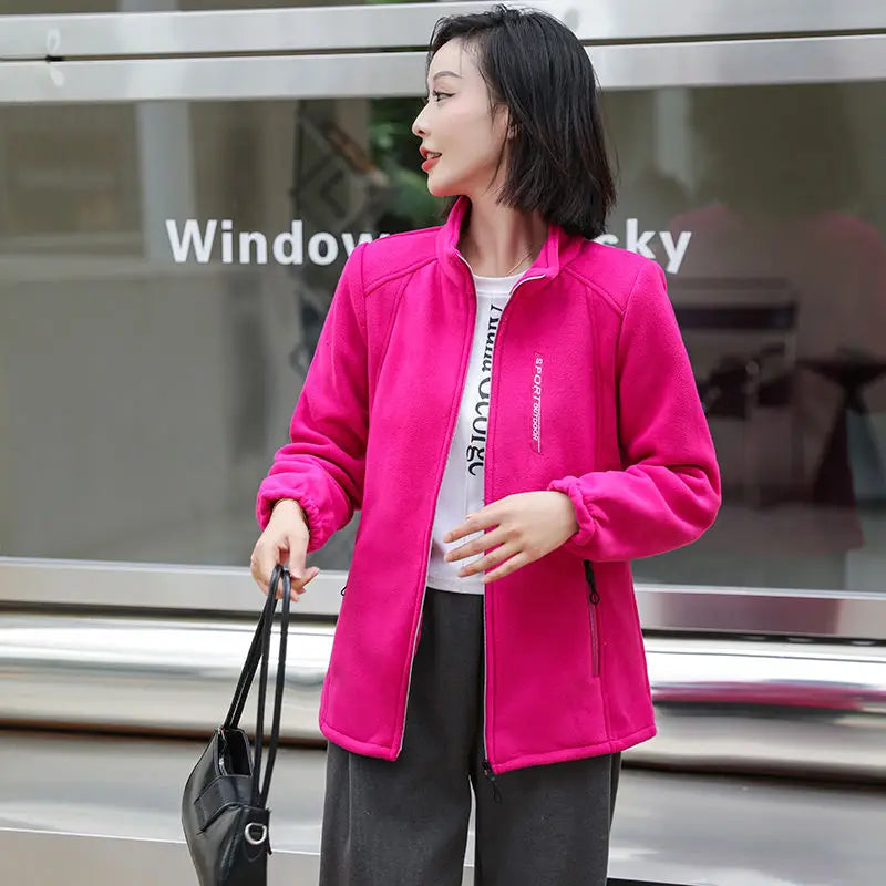 Fleece Jackets - Winter Polar Fleece Jacket Plush Zip-Up Outwear