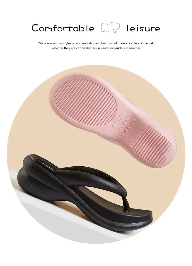 Flip Flops - Casual Thick-Platform Summer Slippers for All-Day Comfort