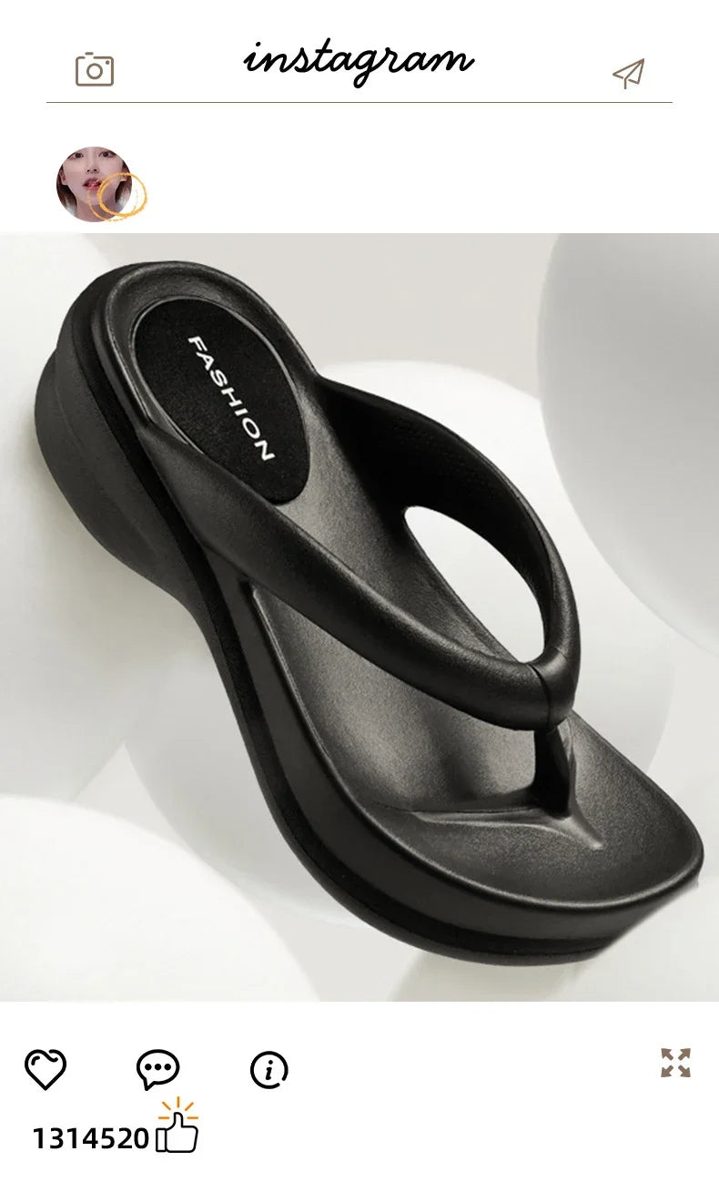 Flip Flops - Casual Thick-Platform Summer Slippers for All-Day Comfort