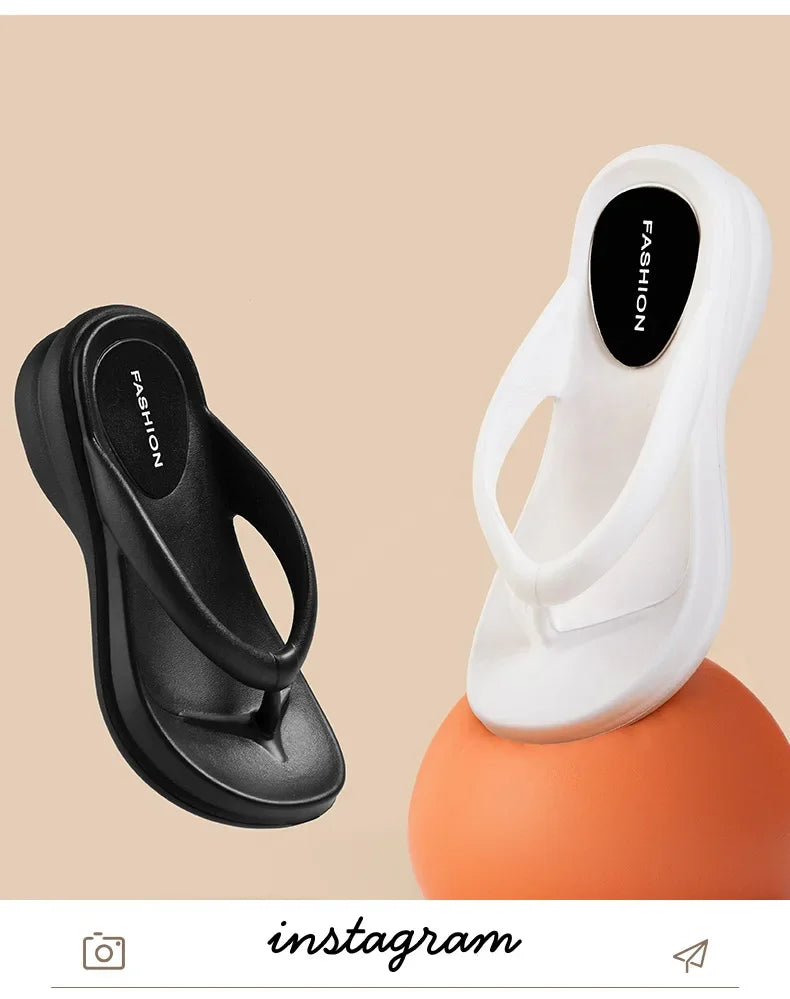 Flip Flops - Casual Thick-Platform Summer Slippers for All-Day Comfort
