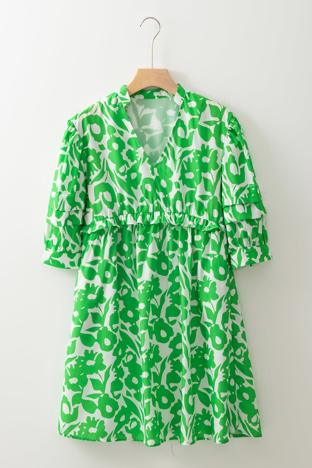 Floral Dresses - Green Floral Casual Summer Dress