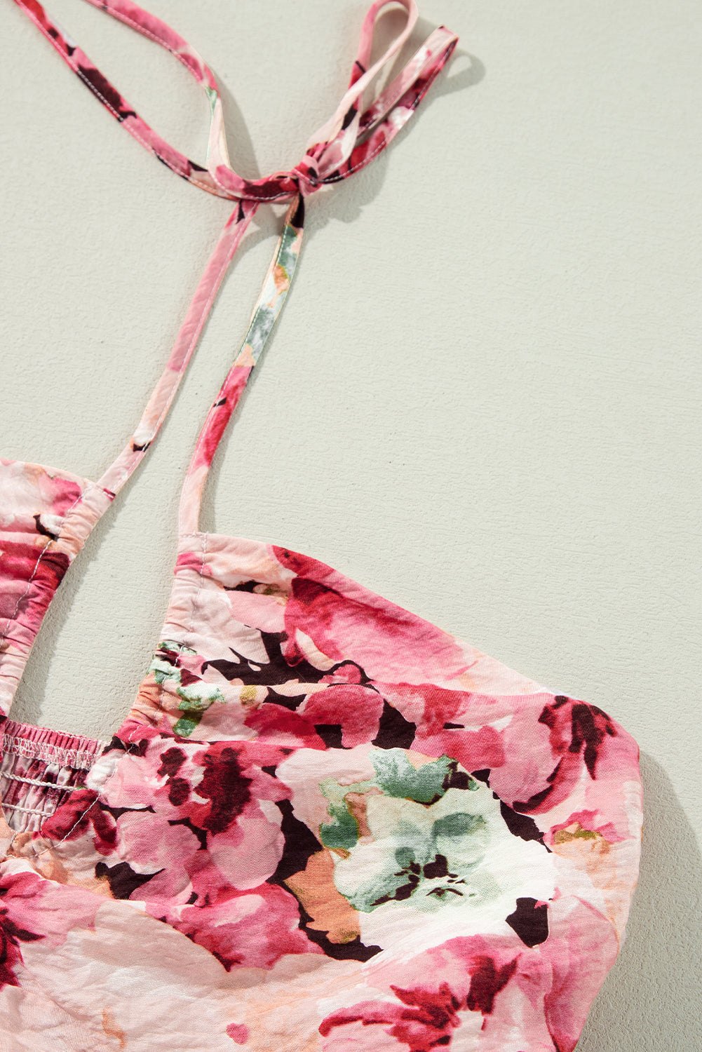 Floral Dresses - Floral Halter Sundress for Casual Summer Days