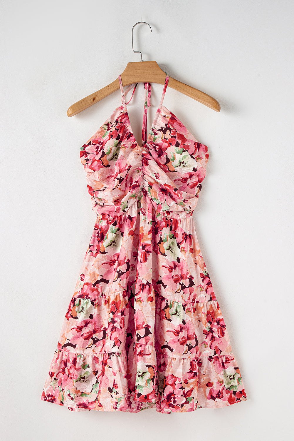 Floral Dresses - Floral Halter Sundress for Casual Summer Days