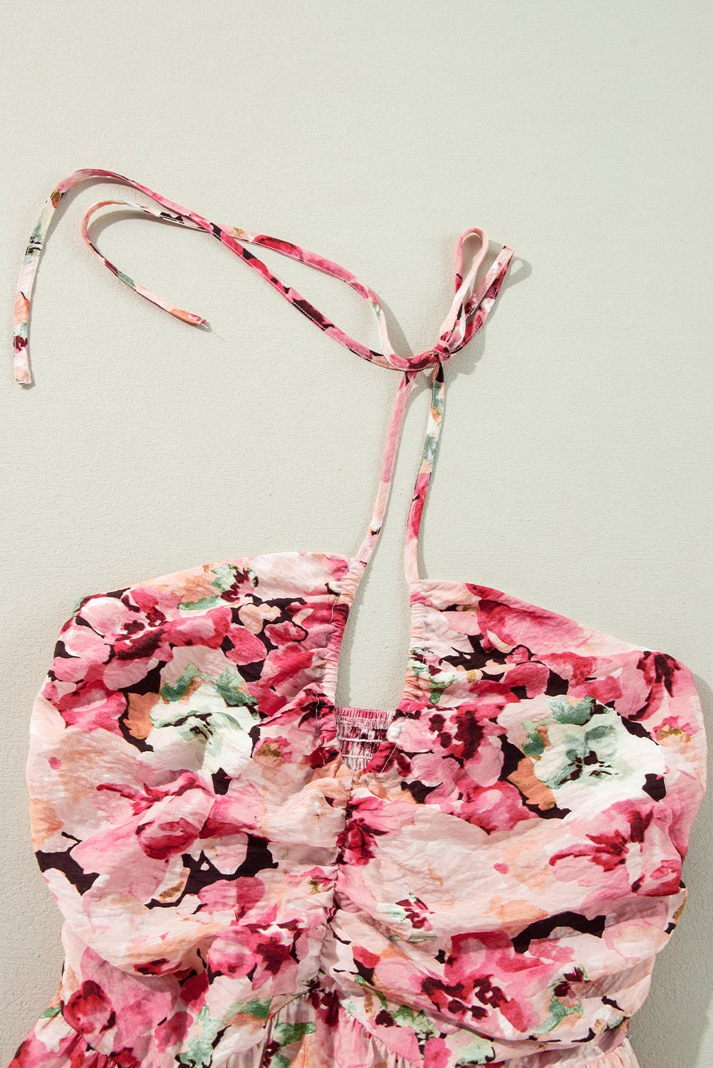 Floral Dresses - Floral Halter Sundress for Casual Summer Days