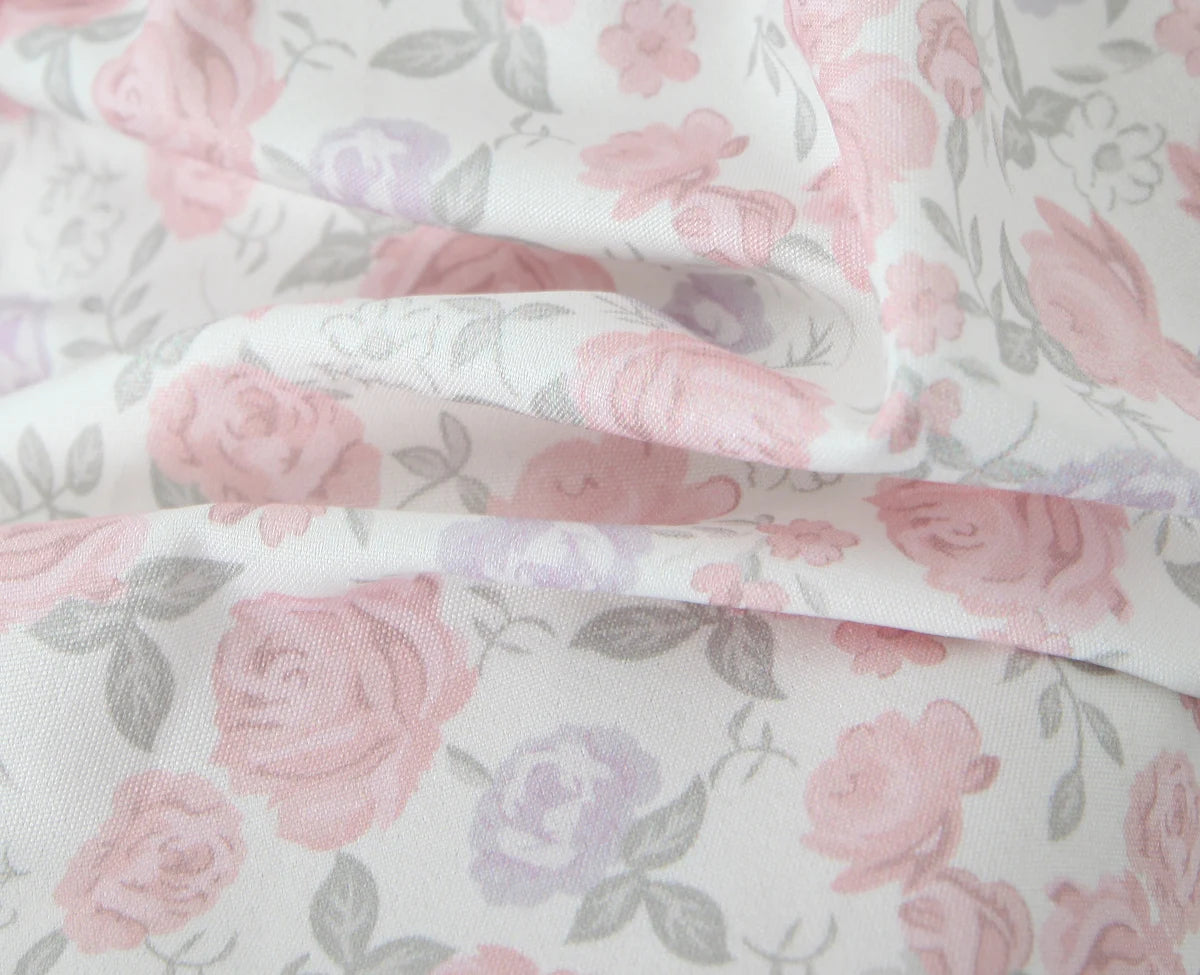 Floral Dresses - Summer Romance Floral Lace-Up Dress with Smocked Waist