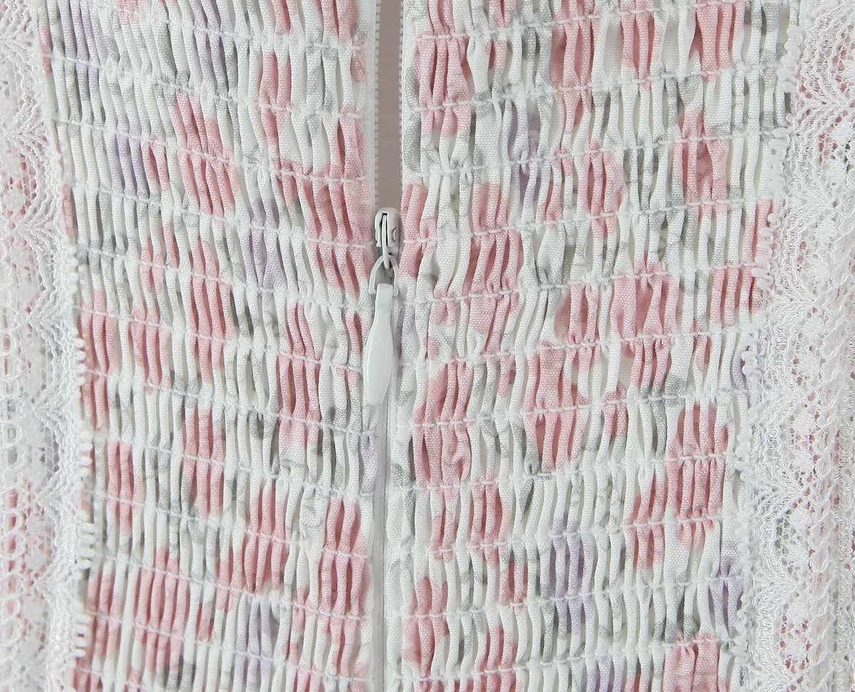 Floral Dresses - Summer Romance Floral Lace-Up Dress with Smocked Waist