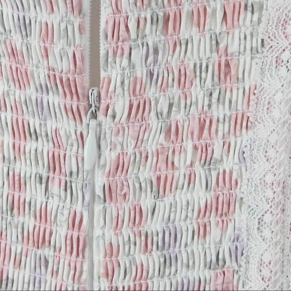 Floral Dresses - Summer Romance Floral Lace-Up Dress with Smocked Waist