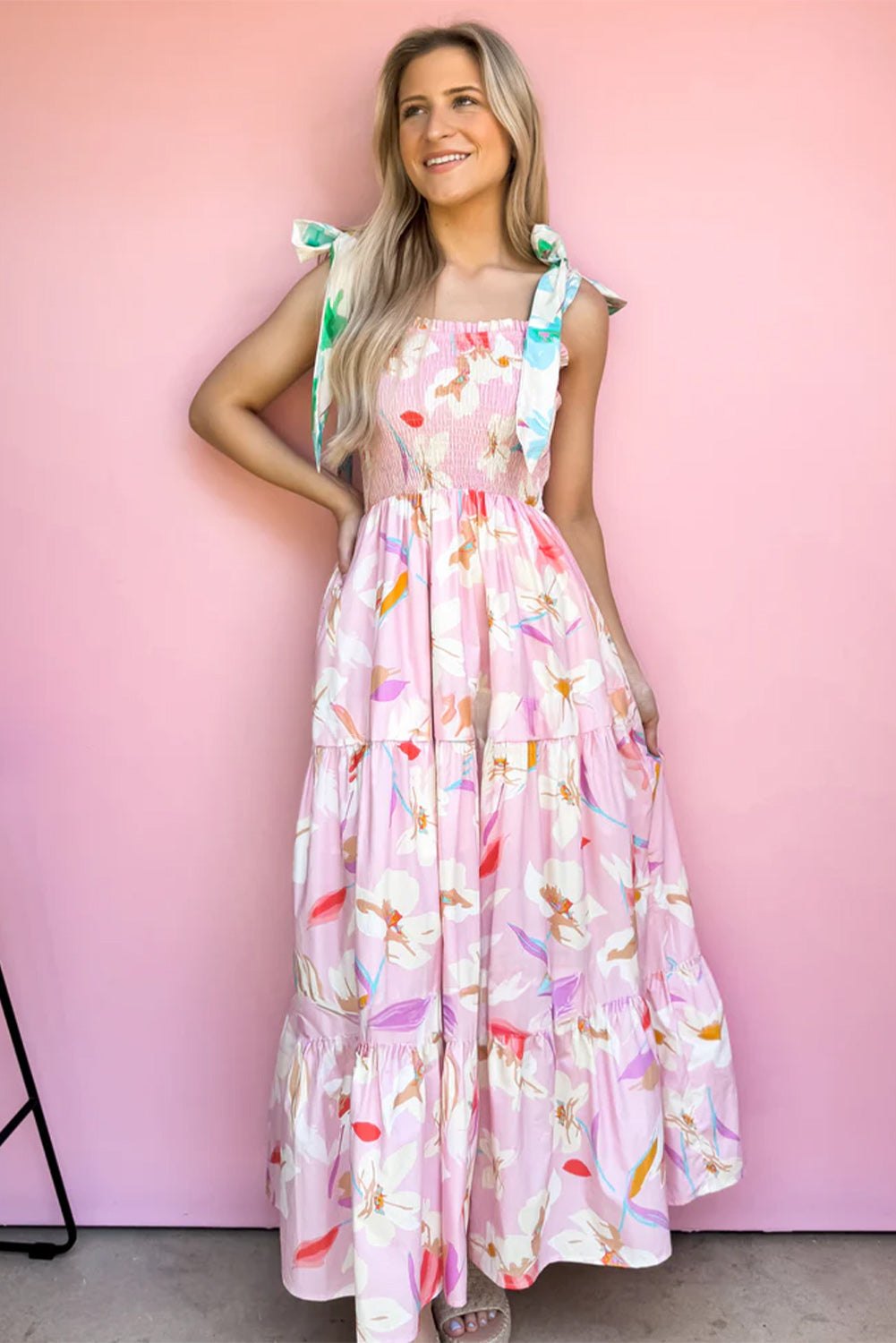 Floral Dresses - Floral Maxi Summer Dress for Women