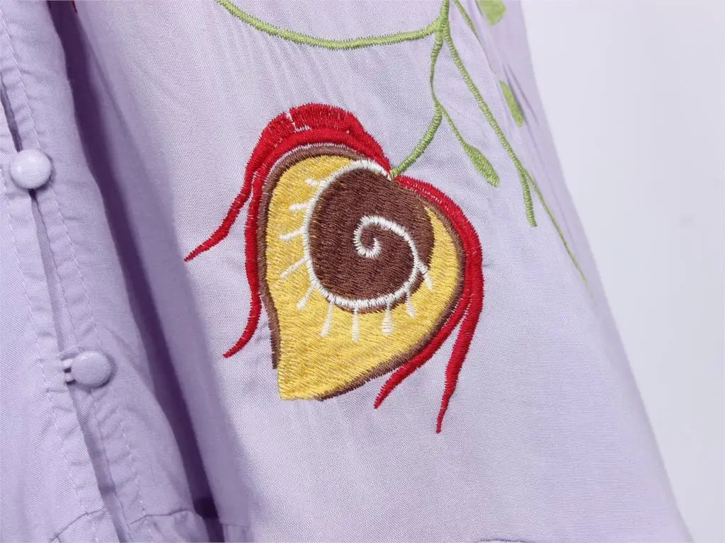 Kaftans - Jastie Embroidered Women Maxi Dress V-Neck Batwing Sleeve Loose Oversize Summer Dresses Drawstring Waist Boho Beach Vestidos