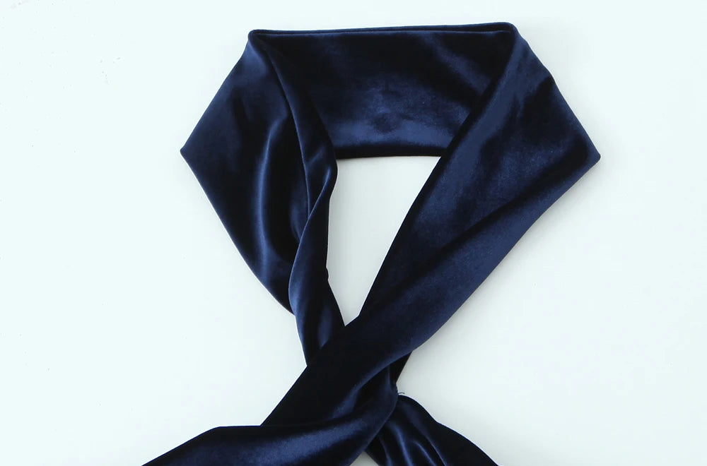 Halter Tops - Velvet Scarf Choker Top