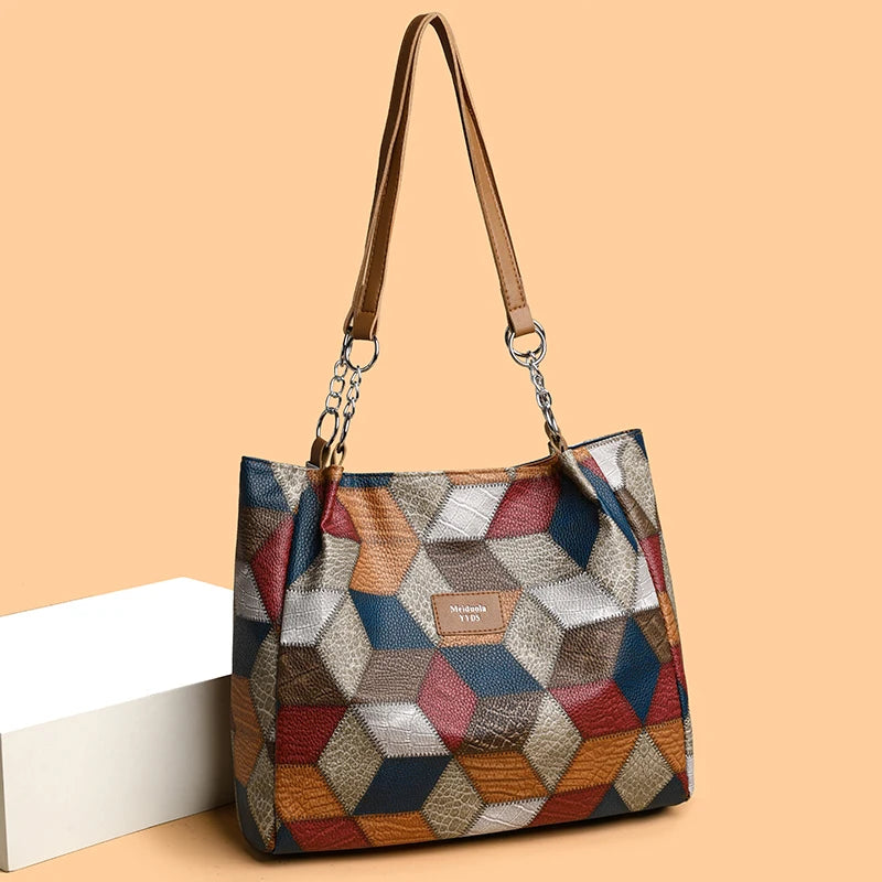 HandBags - Geometric Business Casual Handbag Shoulder Bag for Professionals