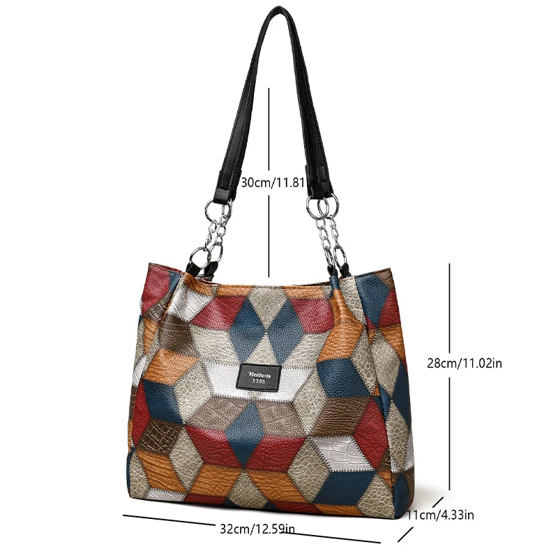 HandBags - Geometric Business Casual Handbag Shoulder Bag for Professionals
