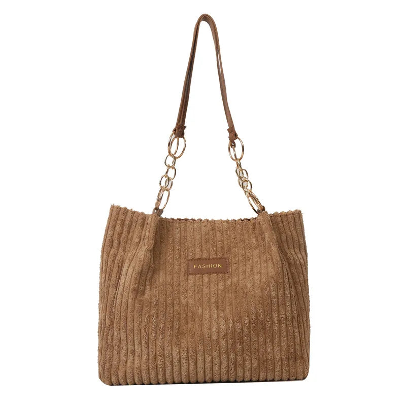 HandBags - Plush Corduroy Handbag Trendy Shoulder Bag