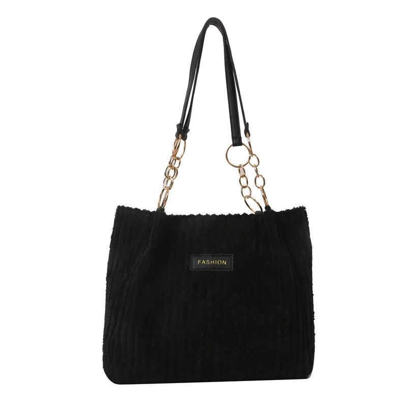 HandBags - Plush Corduroy Handbag Trendy Shoulder Bag