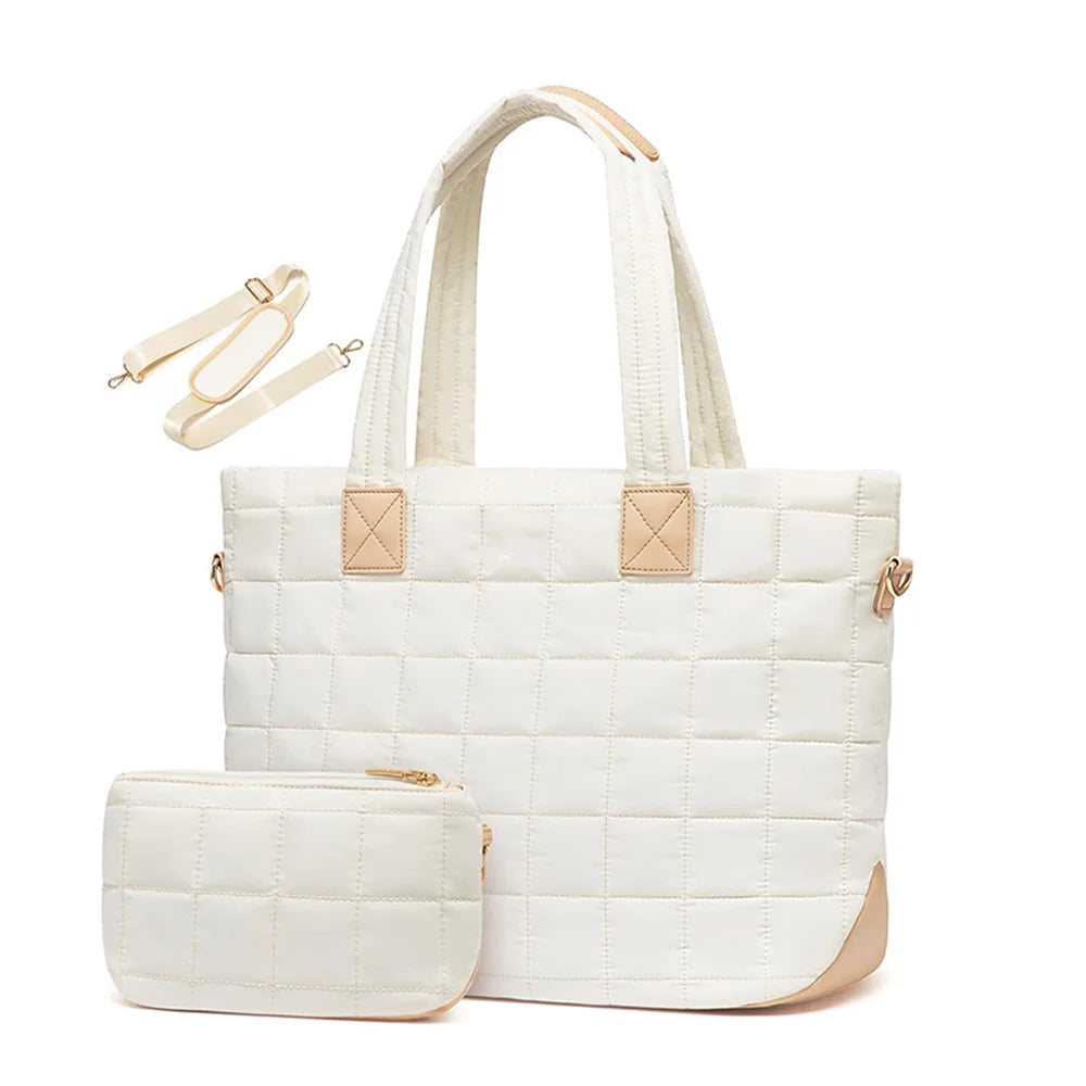 HandBags - Quilted Shoulder Bag and Wallet Set