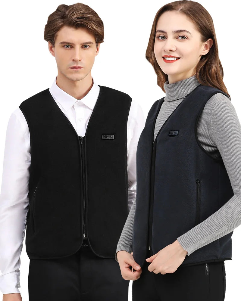 Heating Vests - Unisex 10 Zone Heat Vest – USB Powered Waistcoat in Fleece