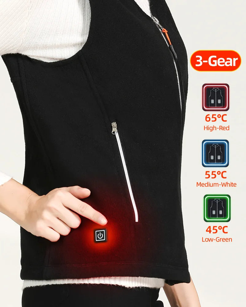 Heating Vests - Unisex 10 Zone Heat Vest – USB Powered Waistcoat in Fleece