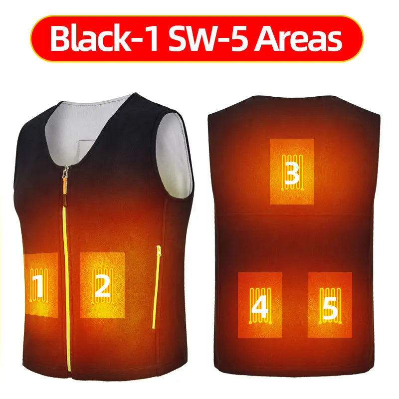 Heating Vests - Unisex 10 Zone Heat Vest – USB Powered Waistcoat in Fleece