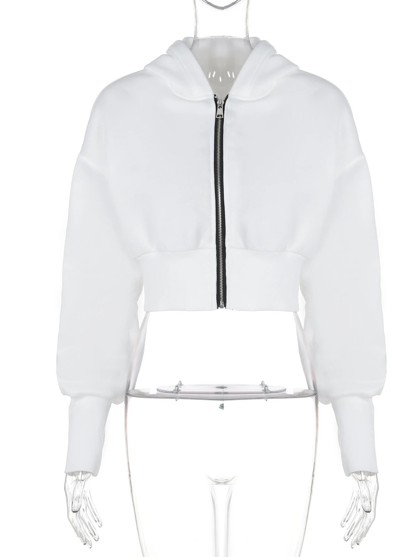 Hoodies - Cropped White Hoodie - Perfect for Any Occasion