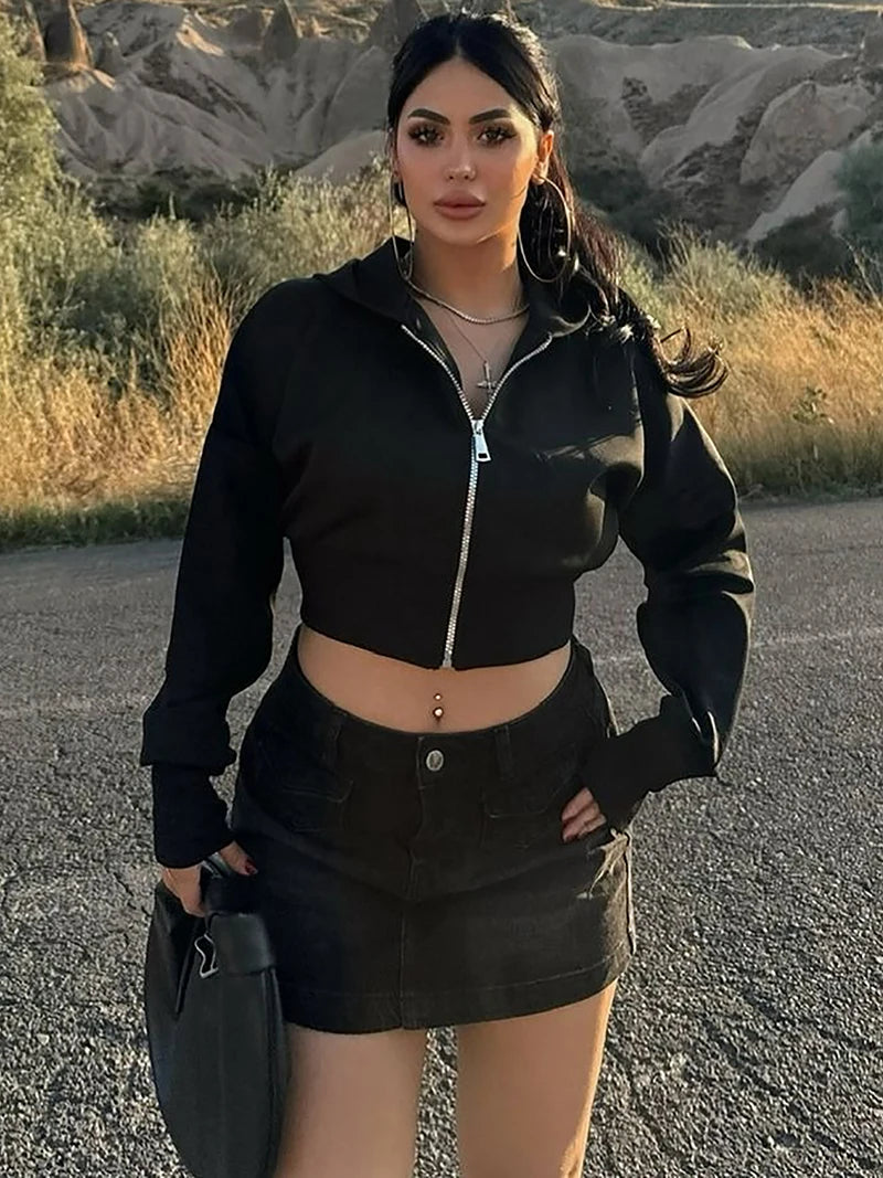 Hoodies - Cropped White Hoodie - Perfect for Any Occasion