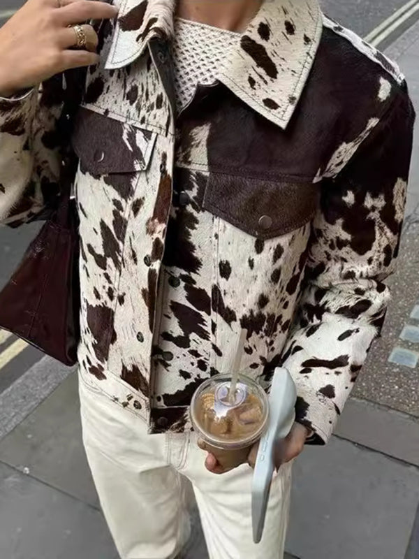 Jackets - Casual Cow Print Jacket - Phelps Outerwear