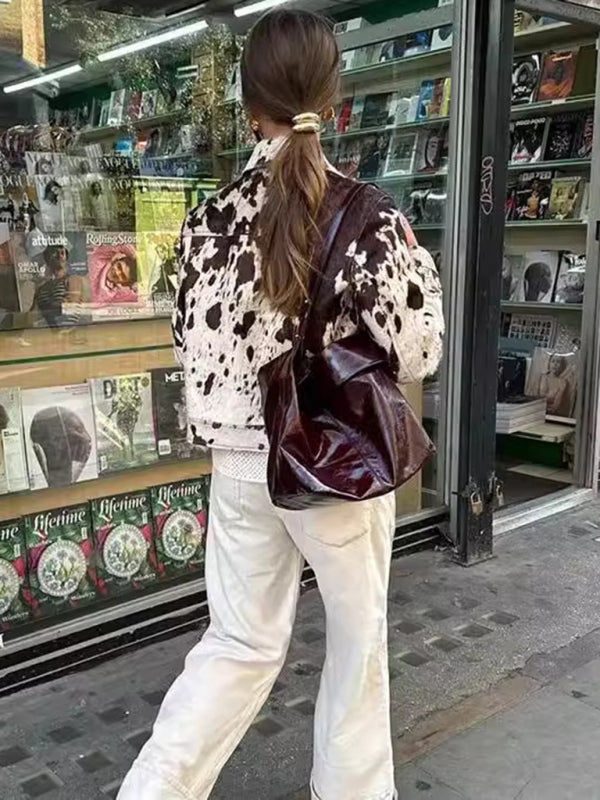 Jackets - Casual Cow Print Jacket - Phelps Outerwear